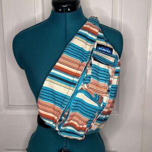 Kavu Vibrant Stripe Belt Bag - Blue and Orange